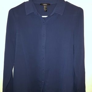 Forever 21 Navy Blue Button-Down